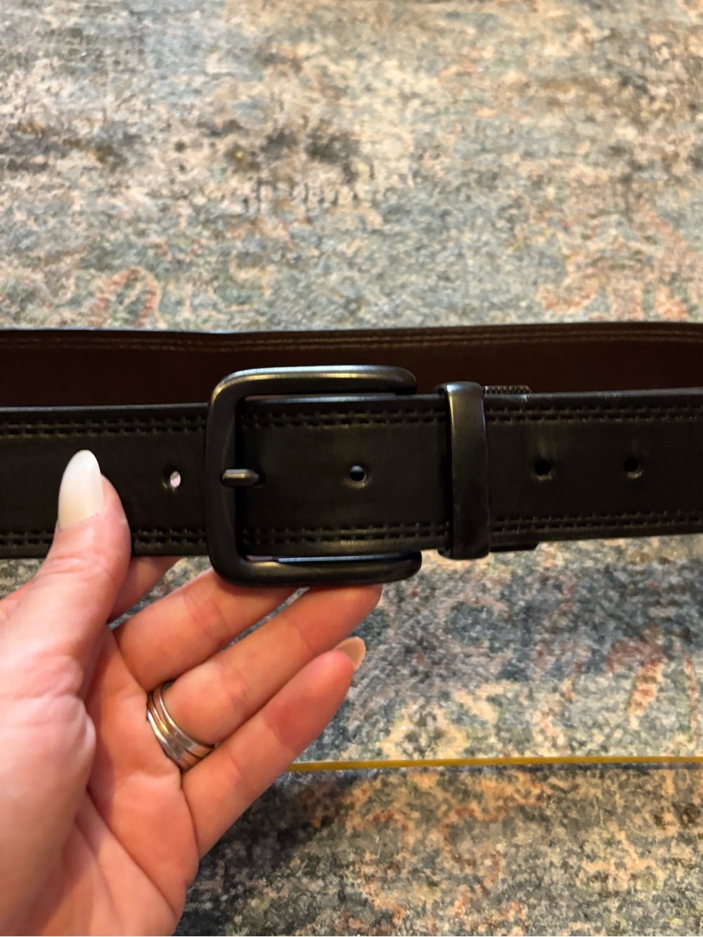 Levi's Black/Brown Leather Reversible Belt with Matte Black Buckle